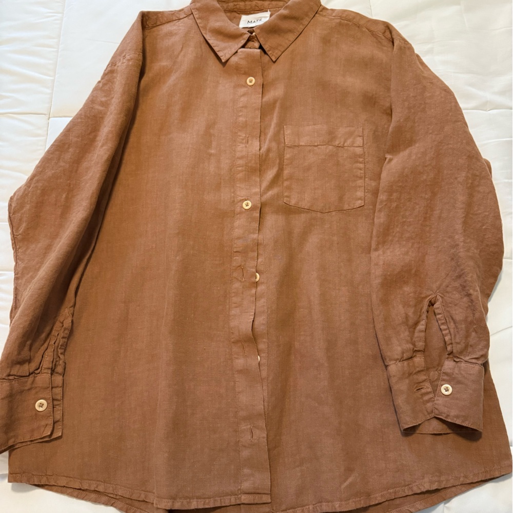 MATE the Label oversized linen Button-Up Shirt